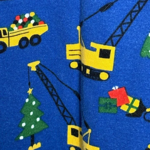 Hanna Andersson Kids Blue Construction Christmas Tree Pajama Set 130cm US 8 - Picture 7 of 7